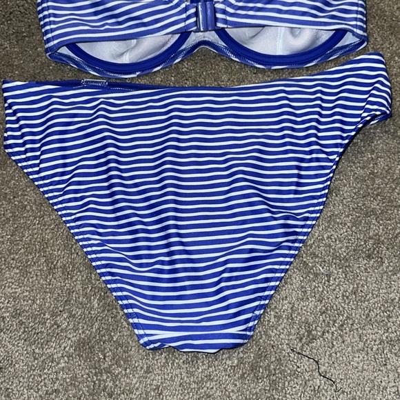 Freya blue and white striped bikini 34G top and medium bottom ☮️ - Picture 4 of 6
